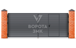 Алюминиевые гаражные распашные ворота Алютех 2250×2000 с приводом ЗМК-4756